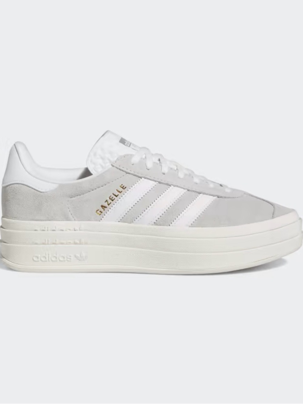 adidas Gazelle Platform Sneaker - Light Gray & White